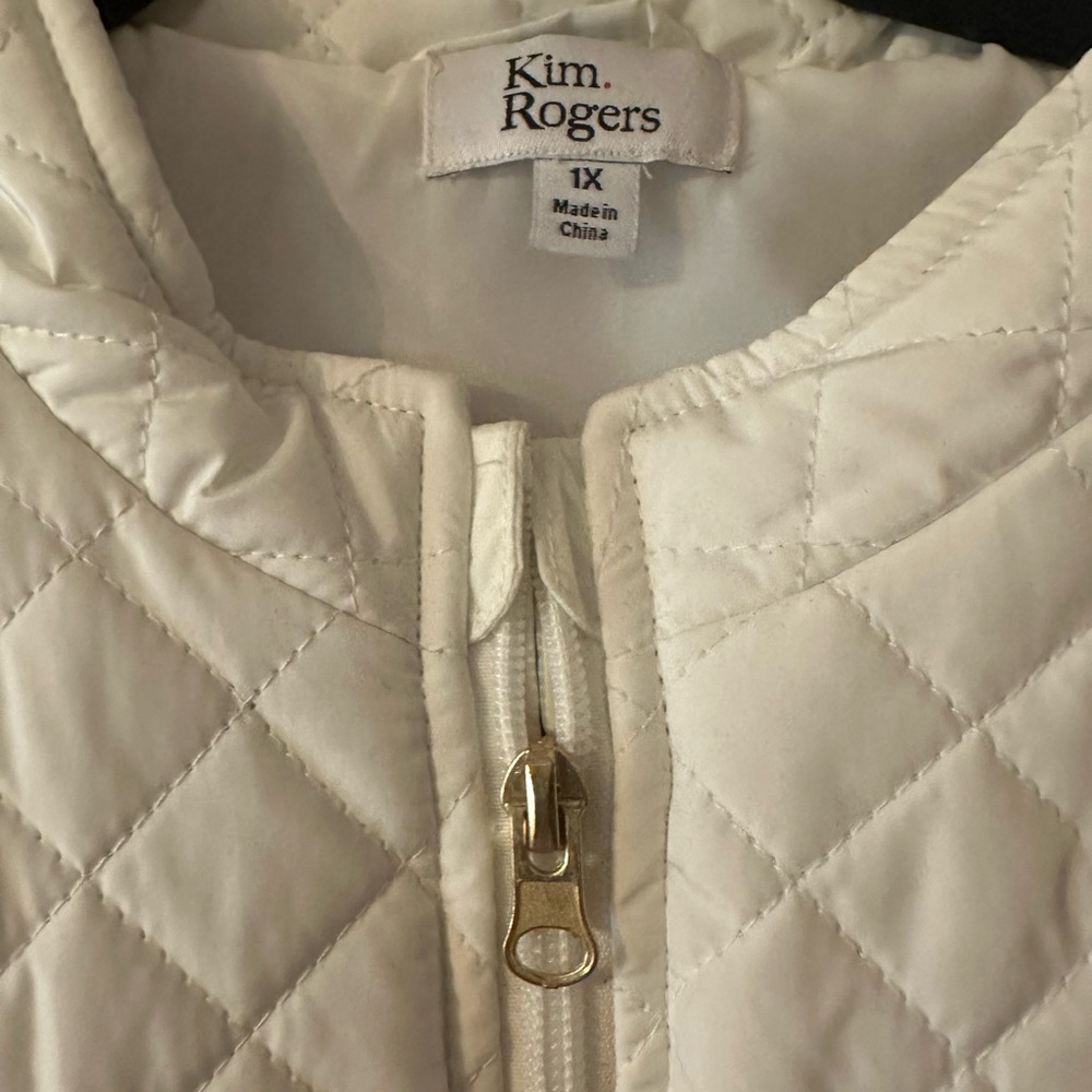 Kim Rogers White Quilted Lightweight Puffer Jacket - Picture 2 of 4